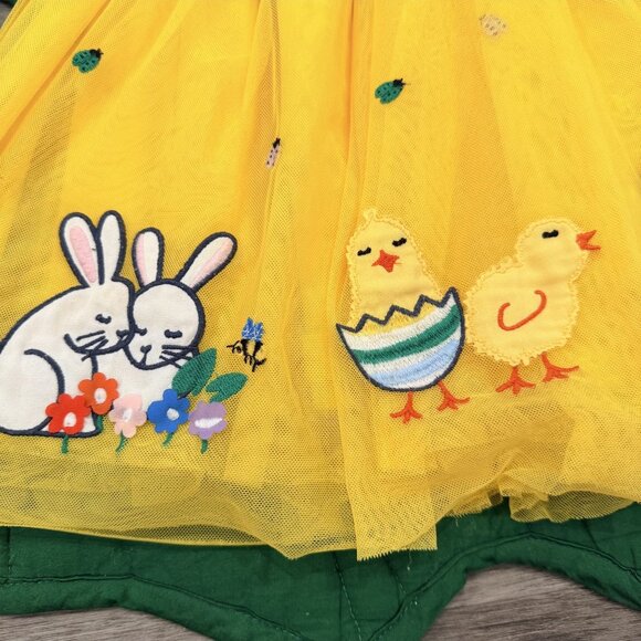 Hanna Andersson Girls 5 Yellow Easter Applique Tulle Tutu Dress - Picture 4 of 7